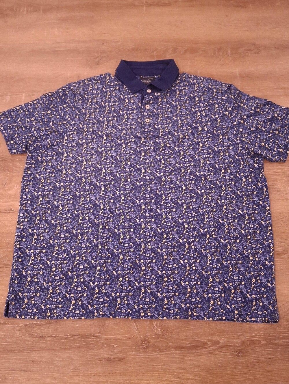 Cremieux Classics Men's Supima Cotton Floral Polo Shirt XL Blue